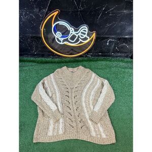 Ecote Urban‎ Outfitters Oversized Cable Knit Chunky Tan Sweater Womens Size SM